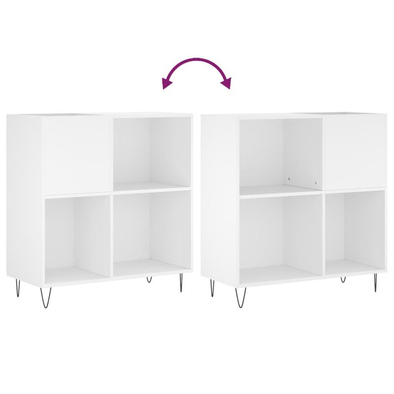 Casa si Gradina - Mobilier - Dulapuri si sifoniere - Dulapuri - Dulap pentru discuri, alb, 84,5x38x89 cm, lemn compozit - Infinity.ro