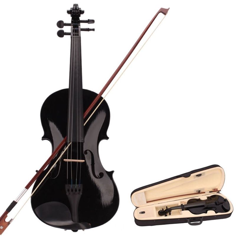 TV, Audio-Video si Foto - Instrumente muzicale - Instrumente clasice - Vioara clasica, lemn, marime 3/4 IdeallStore®, doua arcusuri, neagra, toc inclus - Infinity.ro