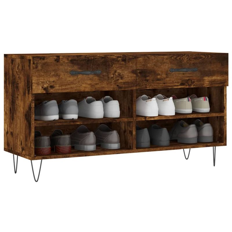Casa si Gradina - Mobilier - Organizare si depozitare - Organizator incaltaminte - Banca de pantofi, stejar fumuriu, 102x35x55 cm, lemn prelucrat - Infinity.ro