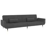 Casa si Gradina - Mobilier - Canapele si coltare - Canapele - Canapea extensibila cu 2 locuri, 2 perne, gri inchis, catifea - Infinity.ro