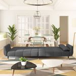 Casa si Gradina - Mobilier - Canapele si coltare - Canapele - Canapea extensibila cu 2 locuri, 2 perne, gri inchis, catifea - Infinity.ro