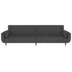 Casa si Gradina - Mobilier - Canapele si coltare - Canapele - Canapea extensibila cu 2 locuri, 2 perne, gri inchis, catifea - Infinity.ro