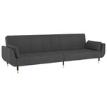 Casa si Gradina - Mobilier - Canapele si coltare - Canapele - Canapea extensibila cu 2 locuri, 2 perne, gri inchis, catifea - Infinity.ro
