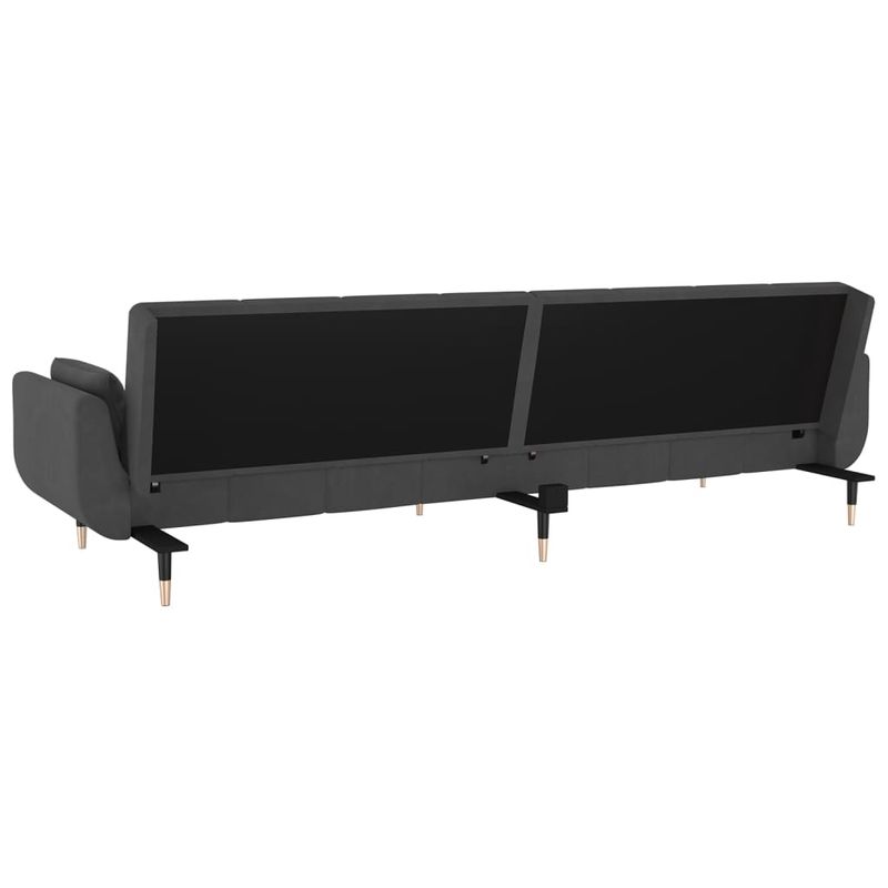 Casa si Gradina - Mobilier - Canapele si coltare - Canapele - Canapea extensibila cu 2 locuri, 2 perne, gri inchis, catifea - Infinity.ro