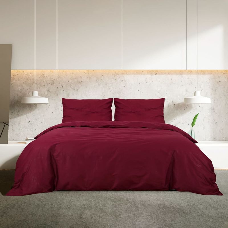 Casa si Gradina - Textile si covoare - Lenjerii de pat - Seturi de lenjerie - Set cu husa de pilota, rosu bordo, 260x220 cm, microfibra - Infinity.ro