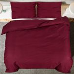 Casa si Gradina - Textile si covoare - Lenjerii de pat - Seturi de lenjerie - Set cu husa de pilota, rosu bordo, 260x220 cm, microfibra - Infinity.ro