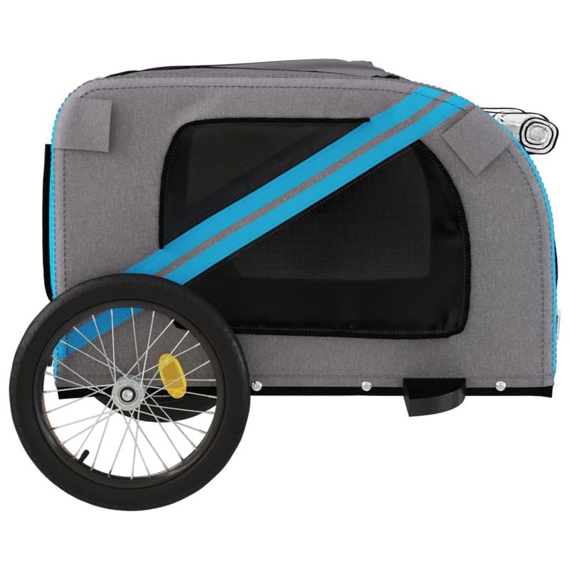 Petshop - Accesorii petshop - Culcusuri si custi - Genti si articole transport - Remorca bicicleta animale companie, albastru/gri, oxford/fier - Infinity.ro