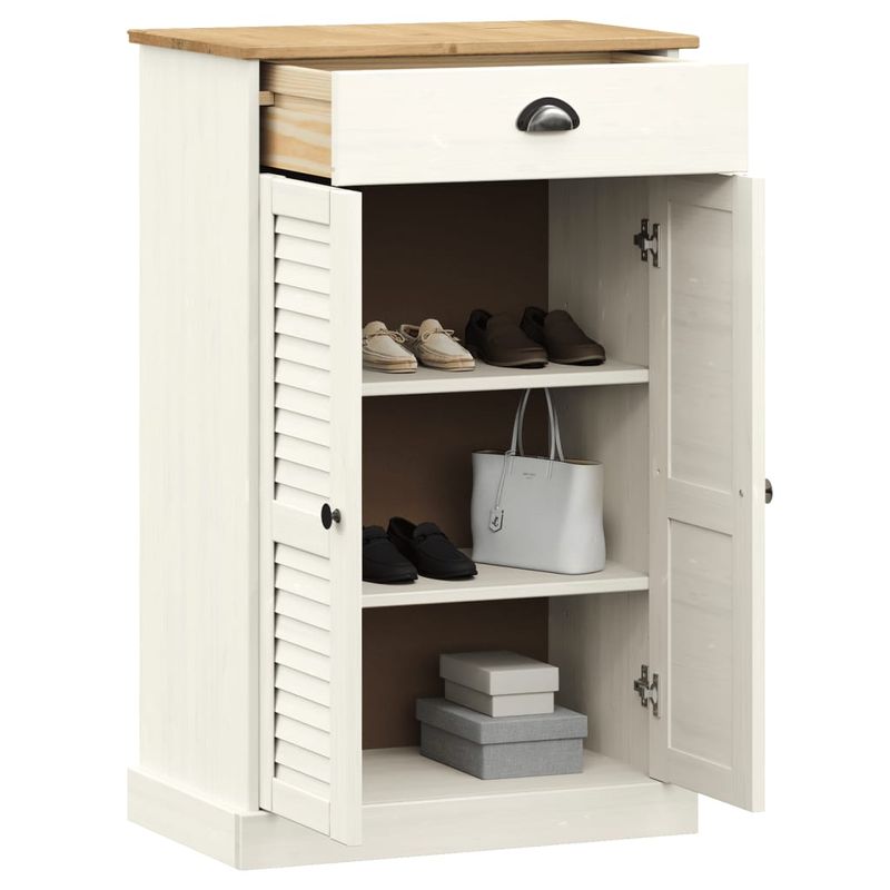 Casa si Gradina - Mobilier - Organizare si depozitare - Organizator incaltaminte - Dulap de pantofi VIGO, alb, 60x35x96 cm, lemn masiv de pin - Infinity.ro
