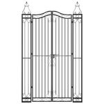 Casa si Gradina - Constructii - Usi interior, exterior si garaj - Usi garaj - Poarta de gradina, negru, 121x8x200 cm, fier forjat - Infinity.ro