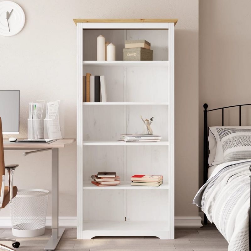 Casa si Gradina - Mobilier - Biblioteci si rafturi - Biblioteci - Biblioteca BODO, maro, 80x38x180 cm, lemn masiv pin, 5 rafturi - Infinity.ro