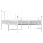 Casa si Gradina - Mobilier - Paturi si accesorii - Paturi - Cadru de pat metalic cu tablie de cap/picioare, alb, 107x203 cm - Infinity.ro