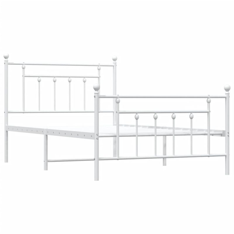 Casa si Gradina - Mobilier - Paturi si accesorii - Paturi - Cadru de pat metalic cu tablie de cap/picioare, alb, 107x203 cm - Infinity.ro