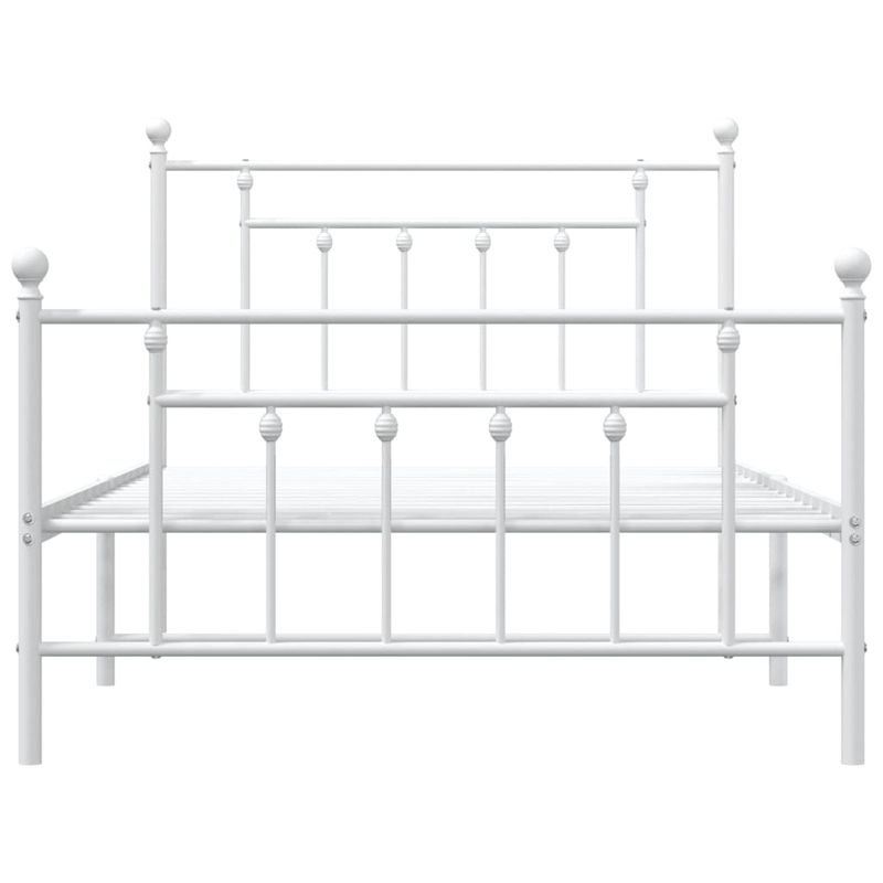 Casa si Gradina - Mobilier - Paturi si accesorii - Paturi - Cadru de pat metalic cu tablie de cap/picioare, alb, 107x203 cm - Infinity.ro