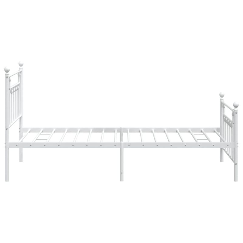 Casa si Gradina - Mobilier - Paturi si accesorii - Paturi - Cadru de pat metalic cu tablie de cap/picioare, alb, 107x203 cm - Infinity.ro