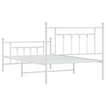 Casa si Gradina - Mobilier - Paturi si accesorii - Paturi - Cadru de pat metalic cu tablie de cap/picioare, alb, 107x203 cm - Infinity.ro