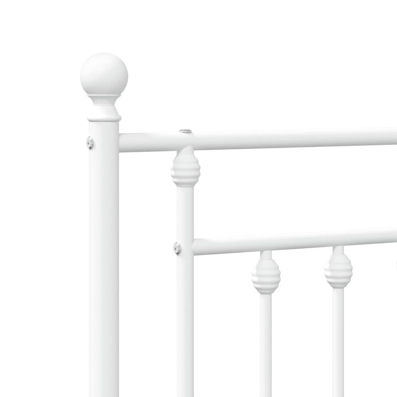 Casa si Gradina - Mobilier - Paturi si accesorii - Paturi - Cadru de pat metalic cu tablie de cap/picioare, alb, 107x203 cm - Infinity.ro