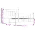 Casa si Gradina - Mobilier - Paturi si accesorii - Paturi - Cadru de pat metalic cu tablie de cap/picioare, alb, 107x203 cm - Infinity.ro