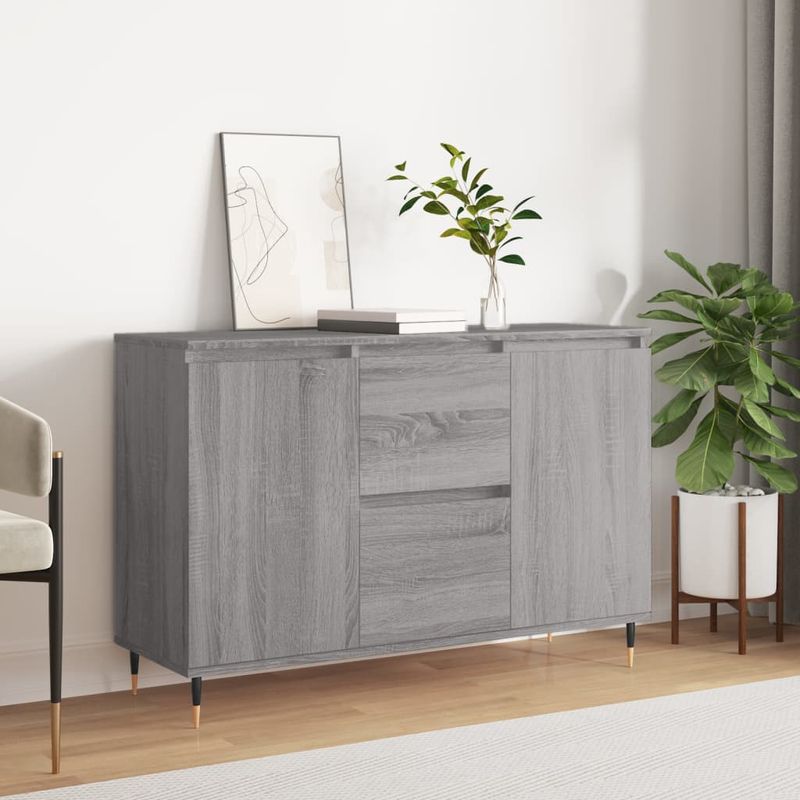 Casa si Gradina - Mobilier - Comode si corpuri - Comode - Servanta, gri sonoma, 104x35x70 cm, lemn prelucrat - Infinity.ro