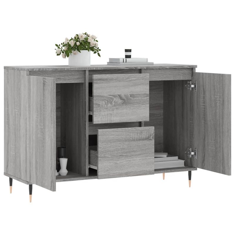 Casa si Gradina - Mobilier - Comode si corpuri - Comode - Servanta, gri sonoma, 104x35x70 cm, lemn prelucrat - Infinity.ro