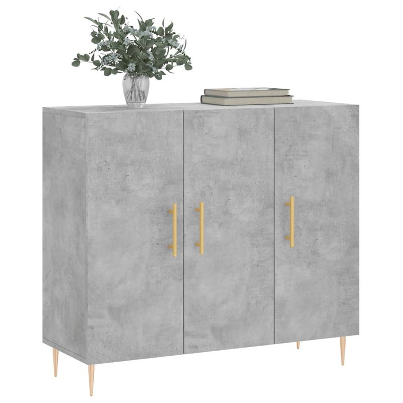 Casa si Gradina - Mobilier - Comode si corpuri - Comode - Servanta, gri beton, 90x34x80 cm, lemn compozit - Infinity.ro