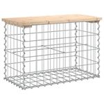 Casa si Gradina - Gradina si terasa - Mobilier exterior - Bancute de gradina - Banca de gradina, design gabion, 63x31,5x42 cm, lemn masiv pin - Infinity.ro