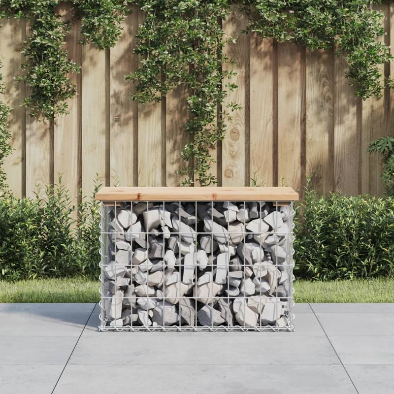Casa si Gradina - Gradina si terasa - Mobilier exterior - Bancute de gradina - Banca de gradina, design gabion, 63x31,5x42 cm, lemn masiv pin - Infinity.ro