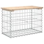 Casa si Gradina - Gradina si terasa - Mobilier exterior - Bancute de gradina - Banca de gradina, design gabion, 63x31,5x42 cm, lemn masiv pin - Infinity.ro