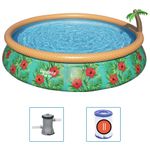 Casa si Gradina - Gradina si terasa - Piscine si accesorii - Piscine - Bestway Set de piscina gonflabila Fast Set Paradise Palms, 457x84 cm - Infinity.ro