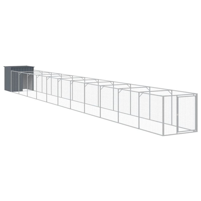 Petshop - Accesorii petshop - Culcusuri si custi - Custi interior si exterior - Cusca caine cu tarc antracit 110x1221x110 cm otel galvanizat - Infinity.ro