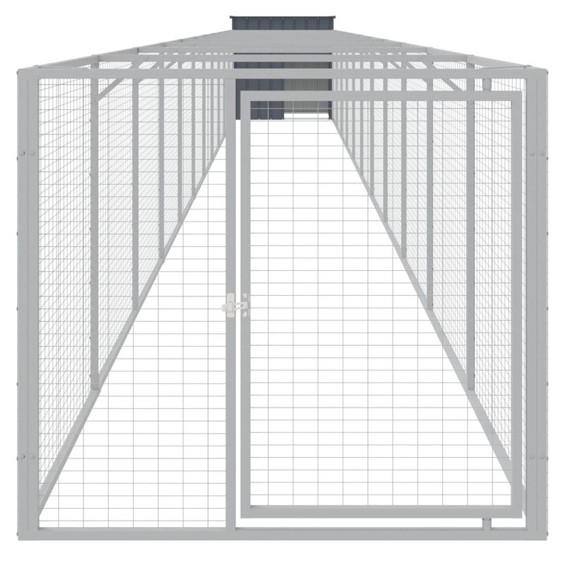 Petshop - Accesorii petshop - Culcusuri si custi - Custi interior si exterior - Cusca caine cu tarc antracit 110x1221x110 cm otel galvanizat - Infinity.ro