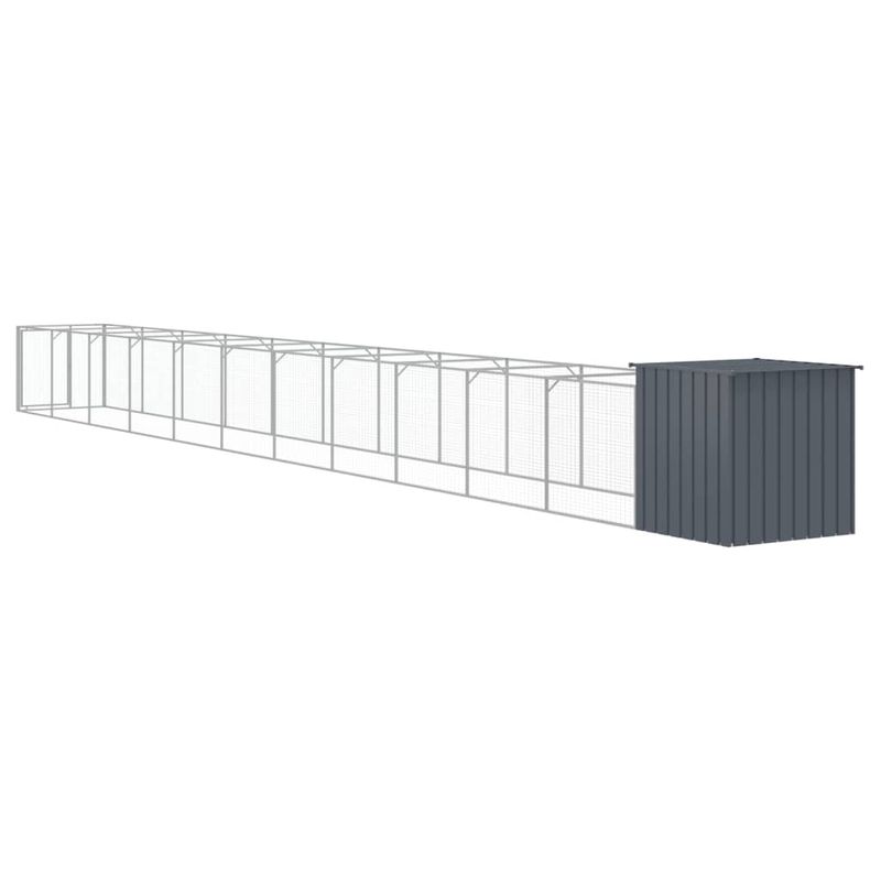 Petshop - Accesorii petshop - Culcusuri si custi - Custi interior si exterior - Cusca caine cu tarc antracit 110x1221x110 cm otel galvanizat - Infinity.ro