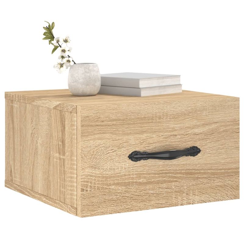 Casa si Gradina - Mobilier - Comode si corpuri - Noptiere - Noptiera de perete, stejar sonoma, 35x35x20 cm - Infinity.ro