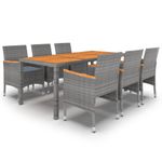 Casa si Gradina - Gradina si terasa - Mobilier exterior - Seturi mobila gradina - Set mobilier de gradina, 7 piese, gri, poliratan - Infinity.ro