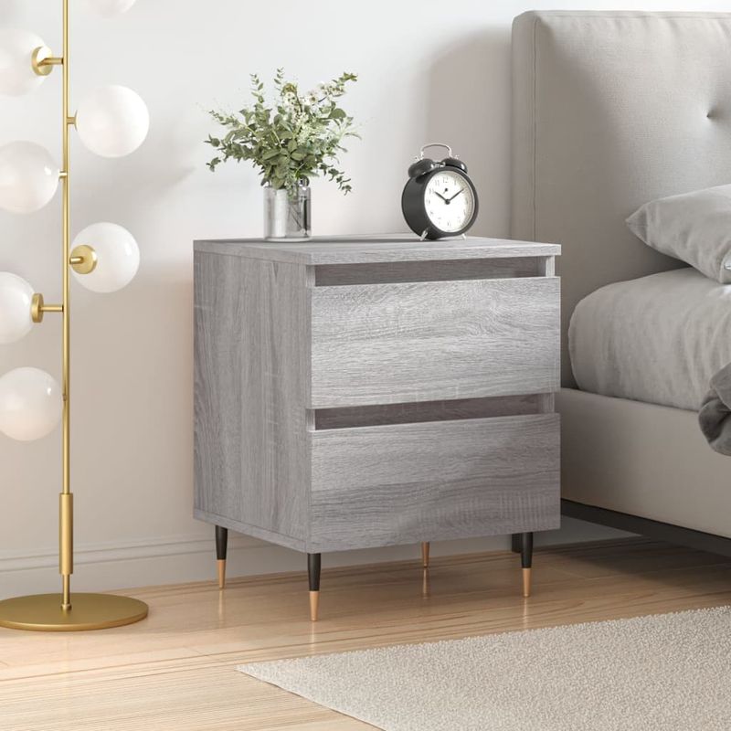Casa si Gradina - Mobilier - Comode si corpuri - Noptiere - Noptiera, gri sonoma, 40x35x50 cm, lemn compozit - Infinity.ro