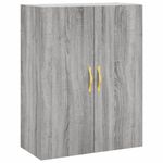 Casa si Gradina - Mobilier - Comode si corpuri - Comode - Dulapuri montate pe perete, 2 buc, gri sonoma, 69,5x34x90 cm, model auriu model frunză - Infinity.ro