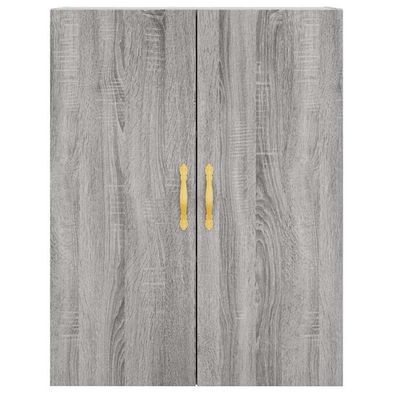 Casa si Gradina - Mobilier - Comode si corpuri - Comode - Dulapuri montate pe perete, 2 buc, gri sonoma, 69,5x34x90 cm, model auriu model frunză - Infinity.ro