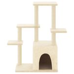 Petshop - Accesorii petshop - Jucarii animale - Ansambluri de joaca - Ansamblu de pisici cu stalpi din funie de sisal, crem, 97,5 cm - Infinity.ro