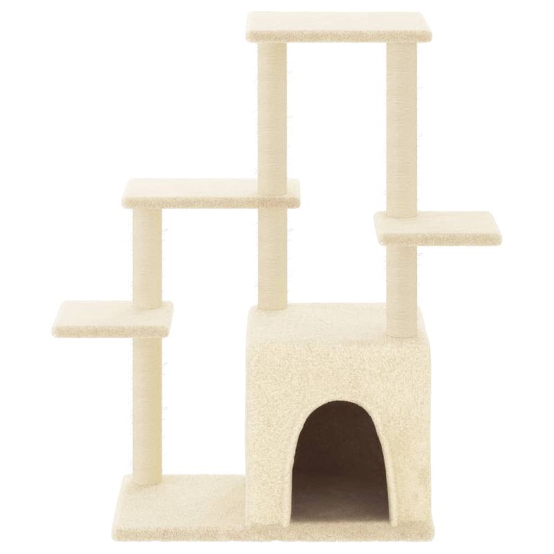 Petshop - Accesorii petshop - Jucarii animale - Ansambluri de joaca - Ansamblu de pisici cu stalpi din funie de sisal, crem, 97,5 cm - Infinity.ro