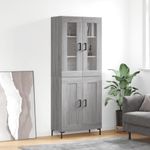Casa si Gradina - Mobilier - Comode si corpuri - Comode - Dulap inalt, gri sonoma, 69,5x34x180 cm, lemn compozit - Infinity.ro