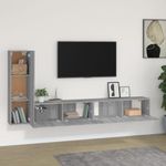 Casa si Gradina - Mobilier - Seturi de mobilier - Seturi living - Set dulap TV, 3 piese, gri sonoma, lemn prelucrat - Infinity.ro