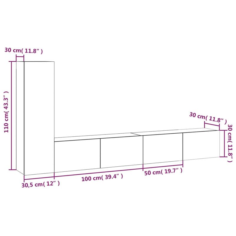 Casa si Gradina - Mobilier - Seturi de mobilier - Seturi living - Set dulap TV, 3 piese, gri sonoma, lemn prelucrat - Infinity.ro