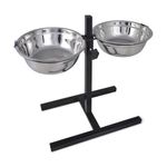 Petshop - Accesorii petshop - Castroane si adapatori - Suport pentru caine & 2 boluri din otel inoxidabil x 4,1 l - Infinity.ro