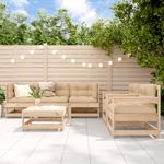 Casa si Gradina - Gradina si terasa - Mobilier exterior - Seturi mobila gradina - Set mobilier relaxare de gradina & perne 6 piese lemn masiv pin - Infinity.ro