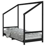 Casa si Gradina - Mobilier - Mobilier copii - Patuturi copii - Cadru de pat pentru copii, negru, 80x200 cm, lemn masiv de pin - Infinity.ro