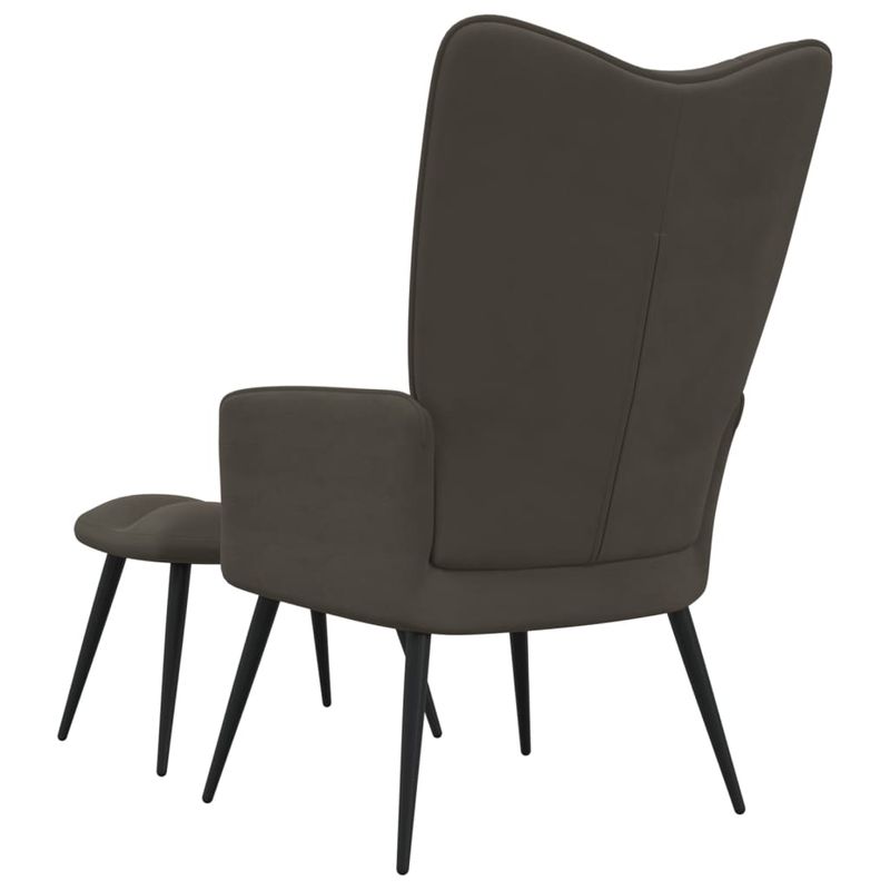 Casa si Gradina - Mobilier - Scaune si fotolii - Fotolii - Fotoliu de relaxare cu taburet, gri inchis, catifea - Infinity.ro