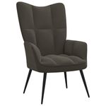 Casa si Gradina - Mobilier - Scaune si fotolii - Fotolii - Fotoliu de relaxare cu taburet, gri inchis, catifea - Infinity.ro