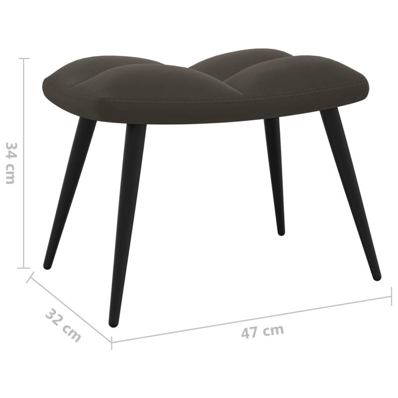 Casa si Gradina - Mobilier - Scaune si fotolii - Fotolii - Fotoliu de relaxare cu taburet, gri inchis, catifea - Infinity.ro