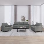 Casa si Gradina - Mobilier - Seturi de mobilier - Seturi living - Set de canapele cu perne, 3 piese, gri inchis, textil - Infinity.ro
