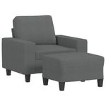 Casa si Gradina - Mobilier - Scaune si fotolii - Fotolii - Fotoliu canapea cu taburet, gri inchis, 60 cm, textil - Infinity.ro