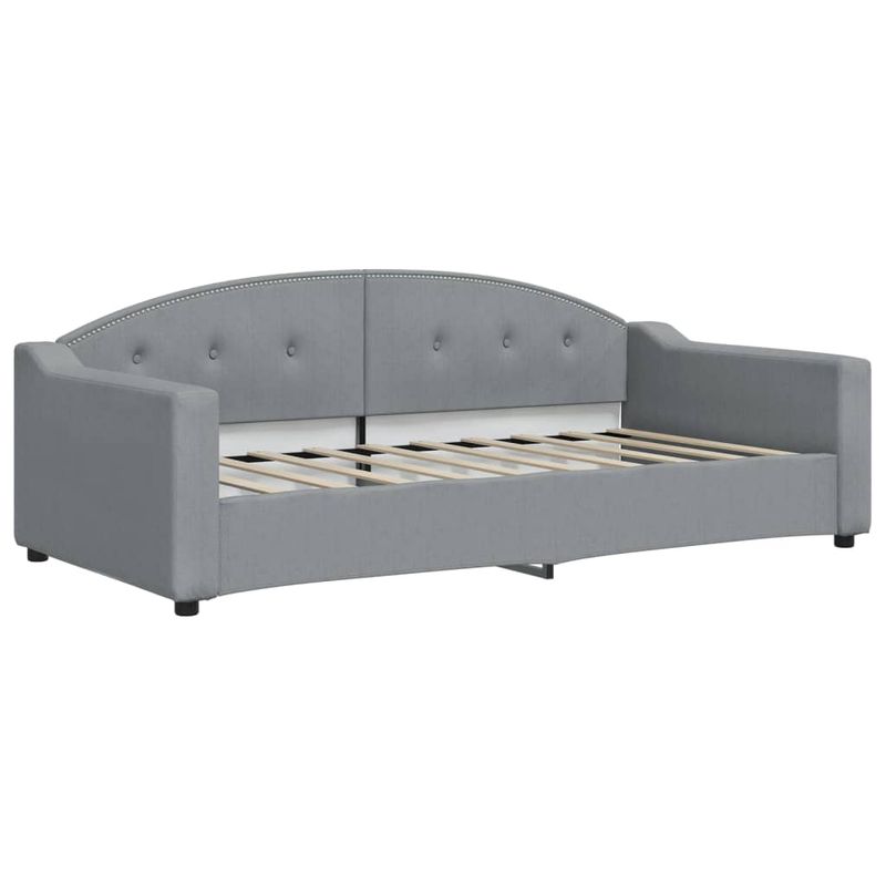 Casa si Gradina - Mobilier - Paturi si accesorii - Paturi - Pat de zi cu saltea, gri deschis, 90x190 cm, textil - Infinity.ro
